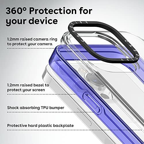 Casetify [BUCNDLE] AMAZON מקרה חיוני בלעדי לאייפון 14 PRO - Clear Purple & Casetify מגן מסך עבור iPhone